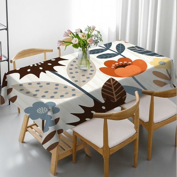 Sunflower Pattern,Grey Cream Tablecloths rectangle tables, Festive Table Setting - Kitchen Accessories Rectangular Tablecloth, Cafe, dinner,picnic, wedding, party