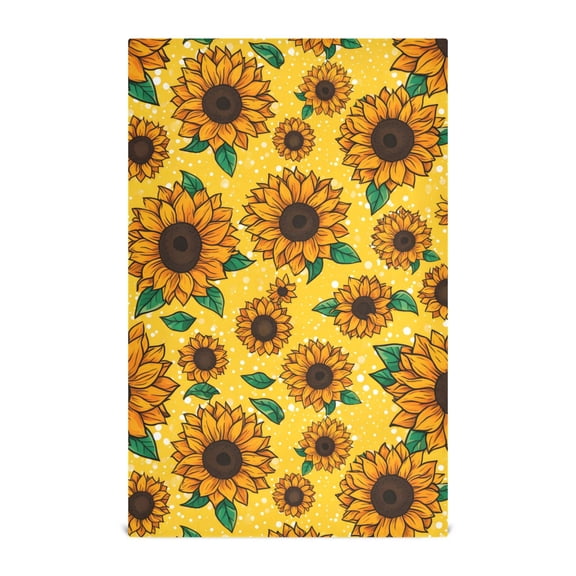 Sunflower Pattern Kitchen Towels Waffle Weave Decorative Tea Towels Multi Use Dishcloths 28x18in