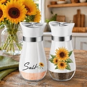 5 oz Pour Spout Glass Sunflower Sunflower Salt & Pepper Shakers 2 Pack