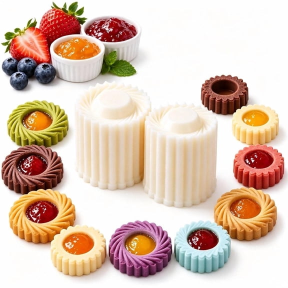 Sunflower Patterned Round Double Ended Pastry Mold,Mooncake Mold,Cookie Press Mold for Baking,Creative Cookie Mold,2.17 in Dia x 1.77 in H,2,5,8 Pack