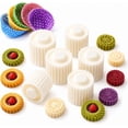 Sunflower Patterned Round Hand-Press Mooncake Double Ended Pastry Mold ...