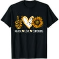 thumbnail image 1 of Sunflower Peace Love Sunshine Sunflower Lover For Men Women T-Shirt Black Large, 1 of 4