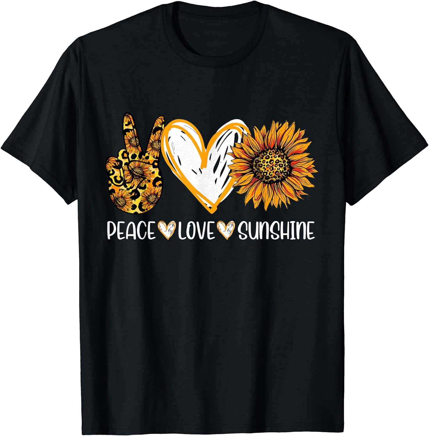 Peace Love Sunshine Hand Sign Decal - White Vinyl Die-Cut Sticker 6" For Car Laptop Window