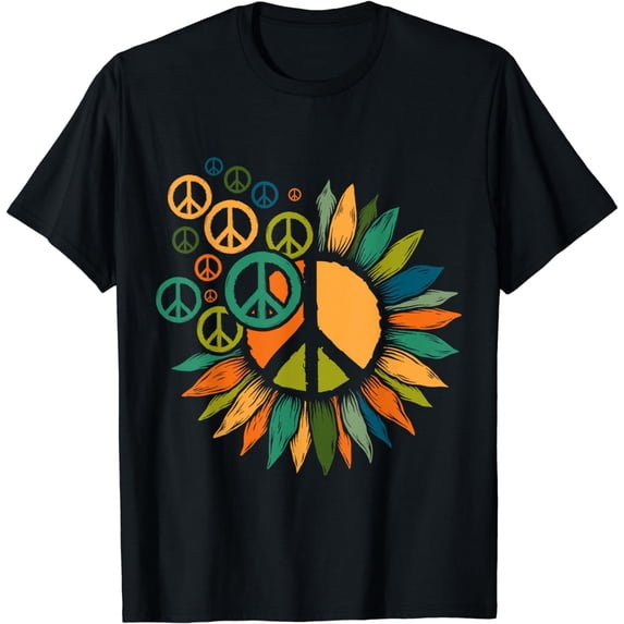 Sunflower Peace Sign Peace T-Shirt