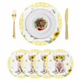 thumbnail image 1 of Sunflower Pig Round 13 Inch Placemats Set of 4, Summer Eucalyptus Yellow Plaid HeatResistant Non Slip Place Mats for Dining Table, Wipeable Braided Kitchen Table Mats for Housewarming, 1 of 9