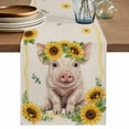thumbnail image 1 of Sunflower Pig Table Runner 70 Inches, Summer Eucalyptus Retro Linen Texture Bed Runner Dresser Scarves Tabletop for Indoor Outdoor Parties/Ceremony/Banquet, 13" x 70", 1 of 9