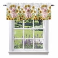 thumbnail image 1 of Sunflower Pig Valance Curtain for Windows Country Oil Painting Yellow Floral Pig Rod Pocket Curtain Valances Short Window Treatments Panels for Kitchen Bathroom Laundry Room Basement 42 x 18 Inch, 1 of 9