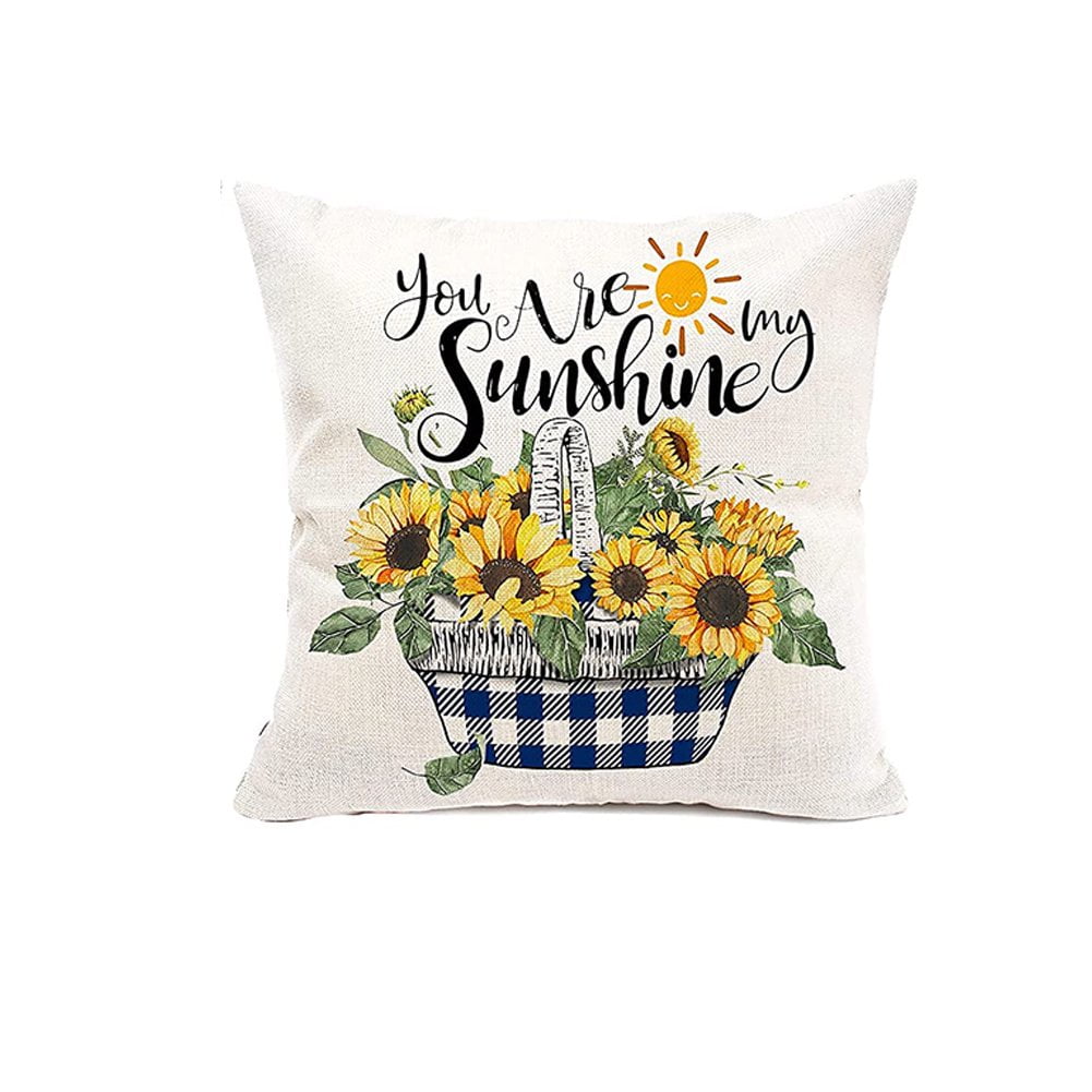 Sunflower Pillow Cover 18x18'' Decorative Throw Pillow Case Outdoor