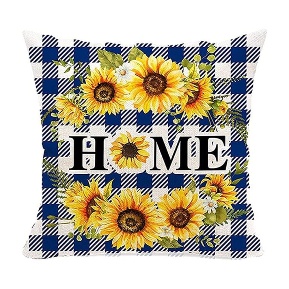 Sunflower Pillow Cover 18x18'' Decorative Throw Pillow Case Set of 4