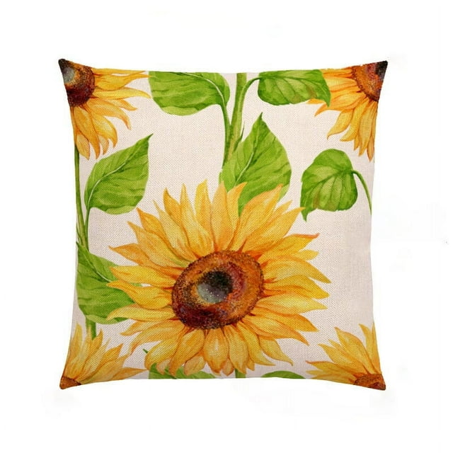 Sunflower Pillow Covers, Buffalo Plaid Sunflower Decor Summer Pillow