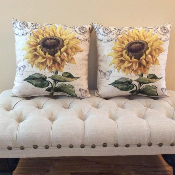 Sunflower Pillow, Home Decor, Set of 2 Accent Pillows