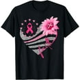 thumbnail image 1 of Sunflower Pink Ribbon Heart Faith Breast Cancer Awareness T-Shirt, 1 of 4
