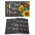 thumbnail image 1 of Sunflower Placemats Set of 12, Live Simply Laugh Often Love Deeply Blackboard Non-Slip Place Mats Washable Table Mats for Kitchen Dining Table Decorations Indoor/Outdoor, 1 of 9