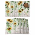 thumbnail image 1 of Sunflower Placemats Set of 4 Green Botanical Summer Spring Vintage Place Mats Indoor Wipeable Table Mats Washable Cloth Dining Table Placemats for Kitchen Holiday Party Home Decor 13x19 Inch, 1 of 9