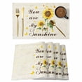 thumbnail image 1 of Sunflower Placemats Set of 4, Vintage Botanical Placemats for Dining Table, Place Mats for Kitchen Tabletop, Waterproof Wipeable Dining Table Mats Set, 1 of 9