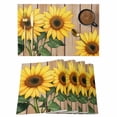 thumbnail image 1 of Sunflower Placemats Set of 6, Rustic Farmhouse Wooden Floral Plant Spring Summer Non-Slip Place Mats Washable Table Mats for Kitchen Dining Table Decorations Indoor/Outdoor, 1 of 9
