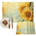 thumbnail image 1 of Sunflower Placemats Set of 6, Yellow Spring Floral Botanical Washable Wipeable Table Mats for Dining Tables, Indoor Outdoor Kitchen Place Mats for Holiday Party Table Decor, 1 of 9