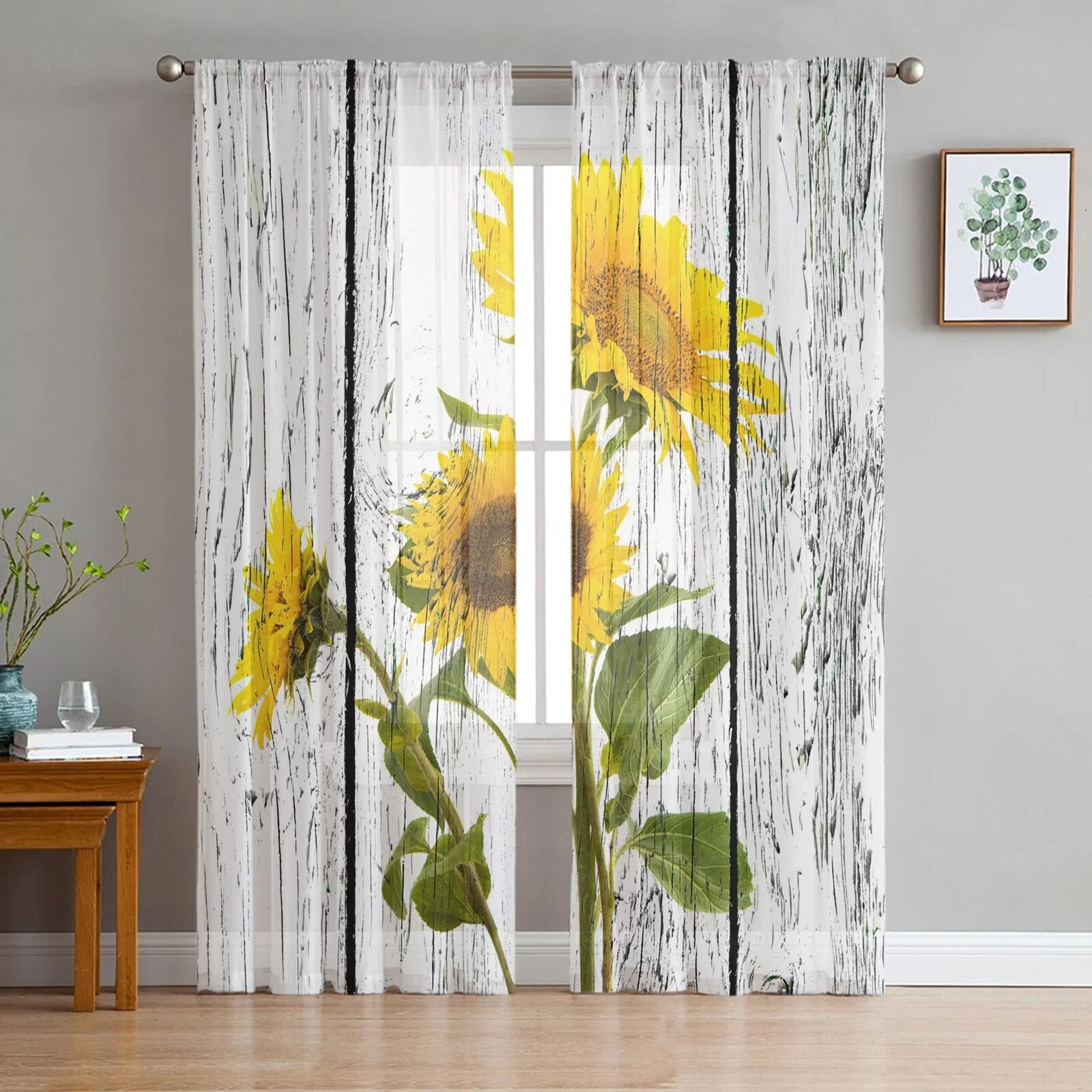 Sheer Sunflower Curtains - ti65v8i