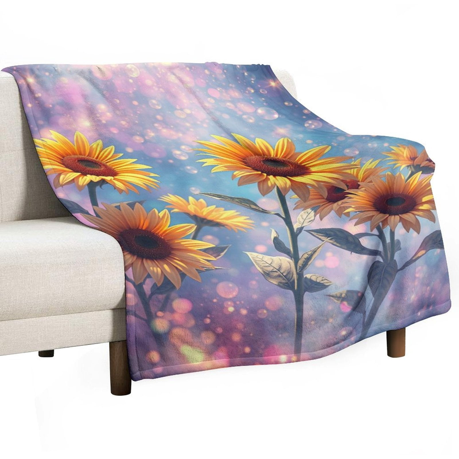 Sunflower Plush Throw Blankets Cartoon Cute Blanket for Bedding Outdoor ...