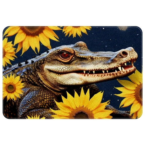 Sunflower Polyester Non-Slip Machine Washable Office Rug Door Rug Floor Mats