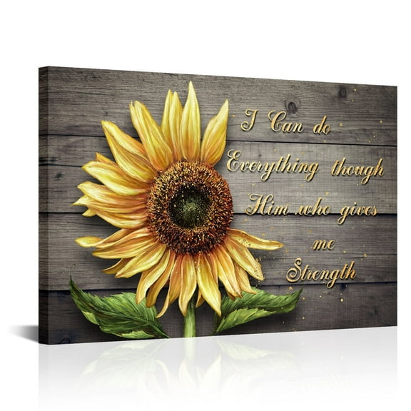 Sunflower Positive Quotes Inspirational Wall Art, Motivational Flowers Picture Wall Decor Print For Home Decor, Office Decor, Studio & School, Great Gift For All
