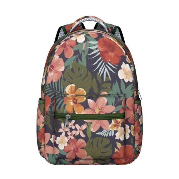 "Sunflower Print College Backpack for Women - Charming Wildflower Pattern School Bag, Large Capacity Bookbag with Padded Shoulder Straps"