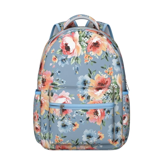 "Sunflower Print Jacquard Backpack - Woven Flowers Design School Backpack, Ornate Floral Bookbag with Raised Patterns"