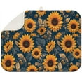 thumbnail image 1 of Sunflower Print Kitchen Drying Mat, Microfiber Rack Pad 18x24 Inch, Foldable and Absorbent Floral Dish Mat for Sink Area, 1 of 5