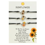 Sunflower Promise Bracelets Friend Distance Friendship Bracelets Gifts For Women Teen Girls 3PCS
