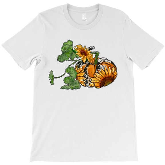 Sunflower Pumpkin, Floral Autumn Holiday Graphic Design For - Thoughtful Gift Idea G6178 Unisex T-Shirt, Up to Size 5XL