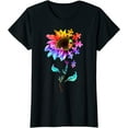 thumbnail image 1 of Sunflower Puzzle Tshirt for Women Be Kind Autism Awareness Women Girls Casual Short Sleeve Tops Black 4X-Large, 1 of 4