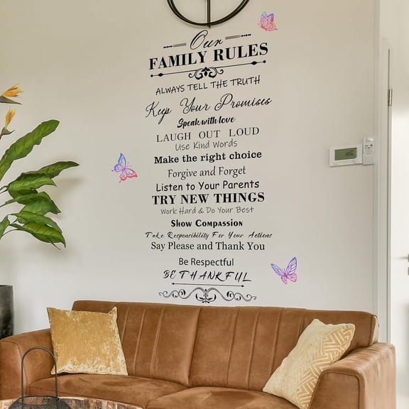 Sunflower Quote Wall Stickers Butterfly Floral with Thankful Grateful Blessed Peel and Stick Decor for Kitchen Bedroom (Quote)