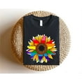 thumbnail image 1 of Sunflower Rainbow T-Shirt, Colorful LGBTQ Pride Flower Shirt, Rainbow Pride Tee, 1 of 5