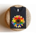 thumbnail image 1 of Sunflower Rainbow T-Shirt, Colorful LGBTQ Pride Flower Shirt, Rainbow Pride Tee, 1 of 5