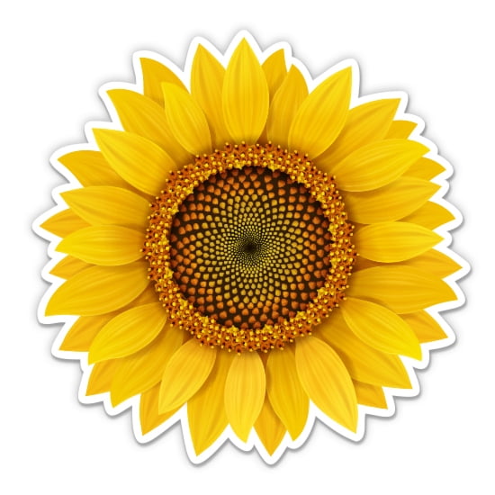 Sunflower Realistic Pretty - 3" Vinyl Sticker - For Car Laptop Water Bottle Phone - Waterproof Decal