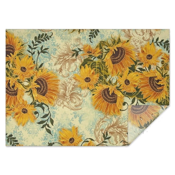 Sunflower Rectangle Tablecloth 60"x84",Waterproof Polyester Rectangle Table Cloth, Wipeable Spillproof Polyester Tablecloth for Dining, Camping, Indoor and Outdoor