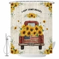 thumbnail image 1 of Sunflower Red Truck Fabric Shower Curtain Vintage Floral Leaf Washable Shower Curtains for Bathroom, Waterproof Bath Curtain with Hooks Home Decor 36x72in, 1 of 8