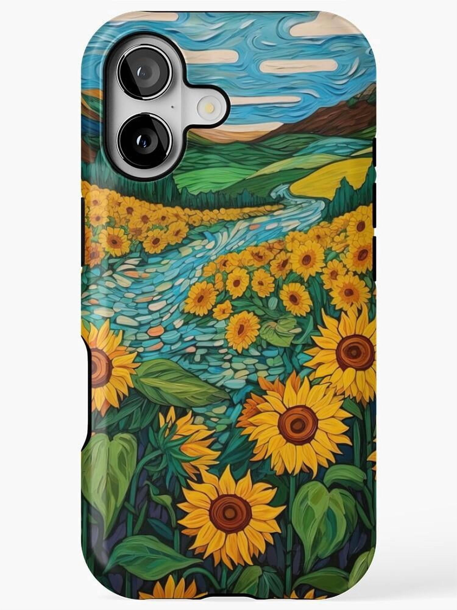 Fall River Series Sunflower River Valley Tough Case for Apple iPhone Series, Dual-Layer ...