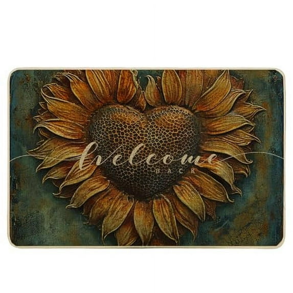 Sunflower Romantic Shabby Vintage Rustic Blue Yellow Welcome Decorative Doormat Kitchen New Home House Bedroom Entrance Area Rugs Decor Non Slip Front Floor Porch Indoor/Outdoor Door Mats