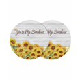 thumbnail image 1 of Sunflower Round 13 Inch Placemats Set of 2, Yellow Summer Botanical Farmhouse Floral Wooden HeatResistant Non Slip Place Mats for Dining Table, Wipeable Braided Kitchen Table Mats for Housewarming, 1 of 9