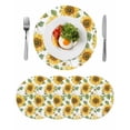 thumbnail image 1 of Sunflower Round 15 Inch Placemats Set of 4, Farmhouse Watercolor Botanical Summer HeatResistant Non Slip Place Mats for Dining Table, Wipeable Braided Kitchen Table Mats for Housewarming, 1 of 9