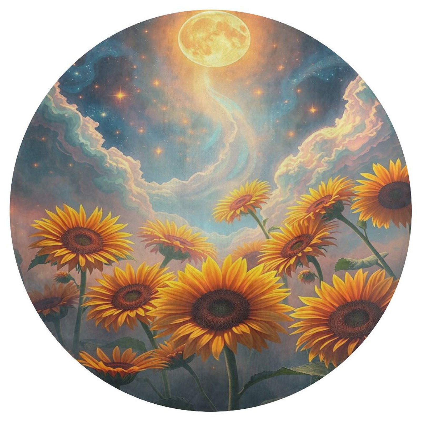Sunflower Round Area Rug Floor Carpets Washable Indoor Floor Area Mat ...