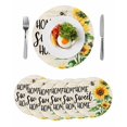 thumbnail image 1 of Sunflower Round Placemats Set of 6 for Dinning Tables,Heat-proof Braided Table Mats 15 Inch,Summer Botanical Bee Farmhouse Watercolor Washable Place Mat for Kitchen Restaurant Party Table Decor, 1 of 9