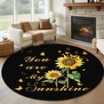 thumbnail image 1 of Sunflower Round Rug 7ft Washable Circle Rugs Non Slip Vintage Botanical Large Area Rug Indoor Floor Carpet for Bedroom Kitchen Living Room Home Office Dining Room Nursery, 1 of 8
