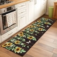 thumbnail image 1 of Sunflower Runner Rugs 2x6 ft Spring Summer Yellow Floral Leaf Butterfly Brown Wood Grain Washable Hallway Rugs Non-Slip Floor Mats Absorbent Carpet Bedside Runners for Bedroom Kitchen Laundry Room, 1 of 9