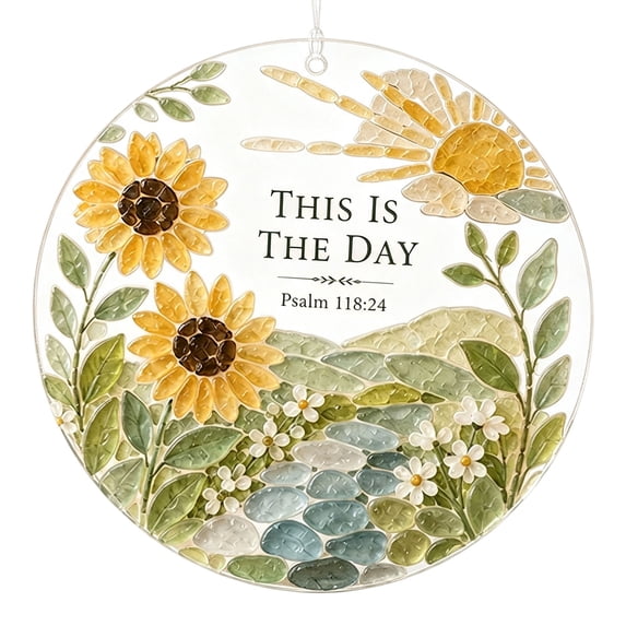 Sunflower Scripture Acrylic Suncatcher, Bible Verse Window Hanging for Home Decor Gift