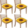 thumbnail image 1 of Sunflower Seat Covers for Dining Room Chairs Set Of 4,Stretch Printed Washable Chair Seat Cover with Elastic Ties and Button,Removable Waterproof Couch Cushion Covers, 1 of 6