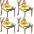thumbnail image 1 of Sunflower Seat Covers for Dining Room Chairs Set Of 4,Stretch Printed Washable Chair Seat Cover with Elastic Ties and Button,Removable Waterproof Couch Cushion Covers, 1 of 6