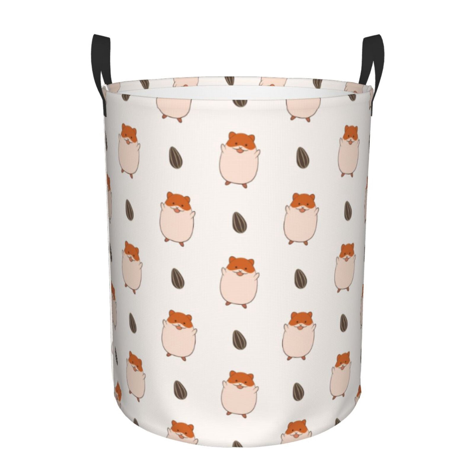 Sunflower Seed Cute Hamster Laundry Basket with Handles - Freestanding ...