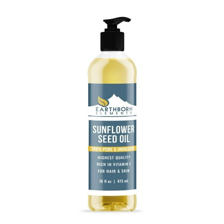 Earthborn Elements Sunflower Seed Oil 16 fl oz Premium Grade & Purity, High in Vitamins, Minerals & Fatty Acids